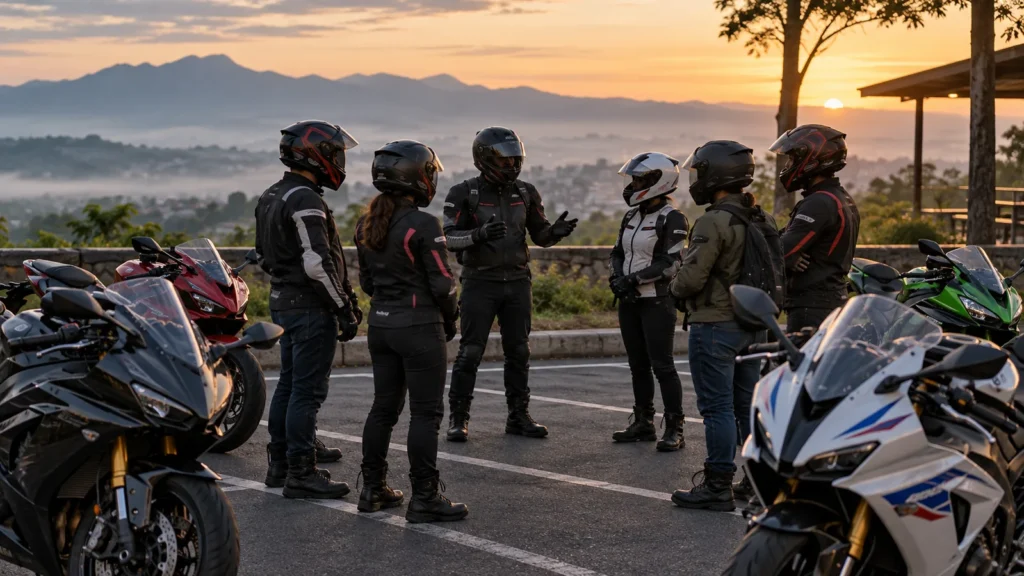 Ilustrasi kebersamaan komunitas motor sport Indonesia